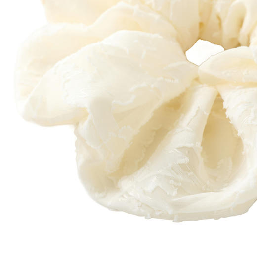 三彩2026新款立体剪花高弹发圈羽感蓬松发型氛围感法式简约奶白女 商品图4