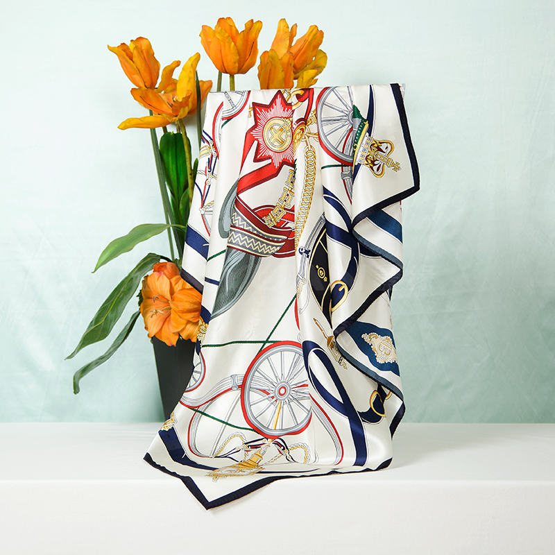 鑫缘 真丝素绉缎大方巾 HA4696