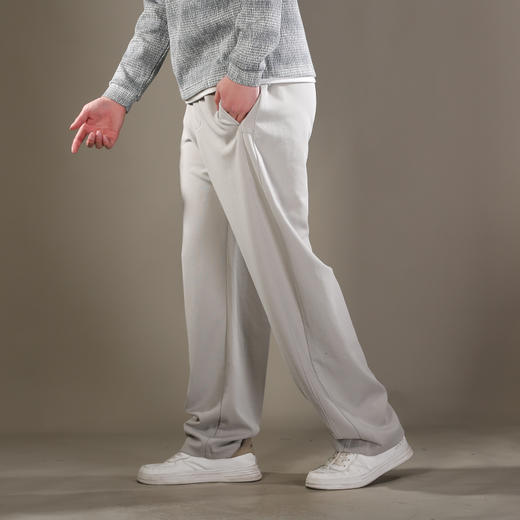 DRONKOO 2026 抽绳松紧腰前破骨后单贴袋中厚卫裤长裤 商品图2