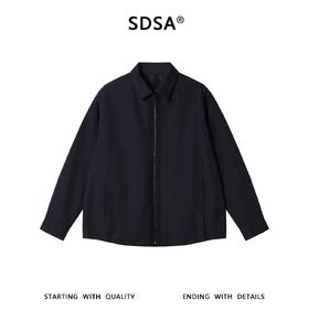 SDSA男装2026新款高贵轻奢潮牌时尚拼接纯色拉链翻领夹克外套百搭