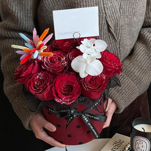 情人节烟花玫瑰鲜花花束同城配送女友闺蜜礼物北京 商品图2