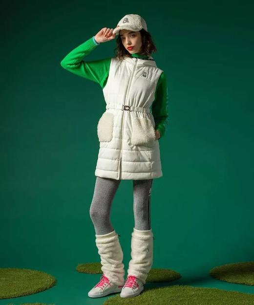 ARCHIVIO女士高尔夫长款马甲背心连帽全拉链防风防水保暖抗静电显瘦外套 商品图1