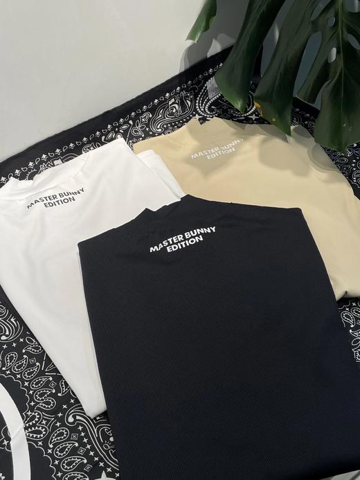 Master Bunny 高尔夫 女士 刺绣logo拼色条纹针织短袖T恤 商品图10