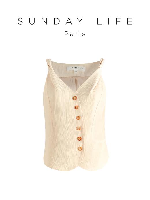 醋酸光泽肌理感不对称马甲 商品图5