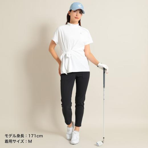 Callaway 高尔夫女士 蝴蝶结绑带不规则收腰短袖 宽松半高领 吸水速干 商品图5
