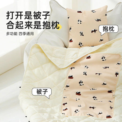 洁丽雅自在熊猫抱枕被子两用办公室客厅午睡毯汽车腰枕居家枕头冬 商品图1
