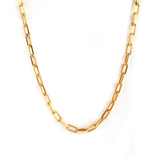 【95新】Cartier卡地亚Santos de Cartier系列B7009000中号18K黄金斯巴达项链链长约57cm中性款290126TJ55 商品图0