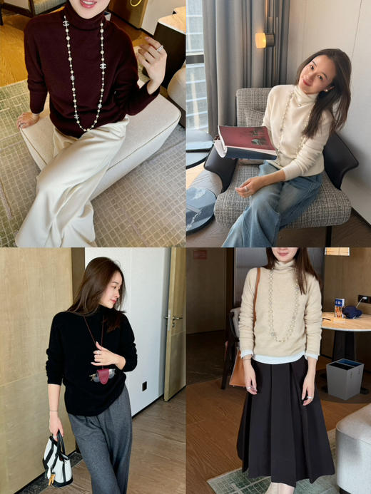 2602104    山羊绒 卷边自由领 “一线成衣” 商品图0