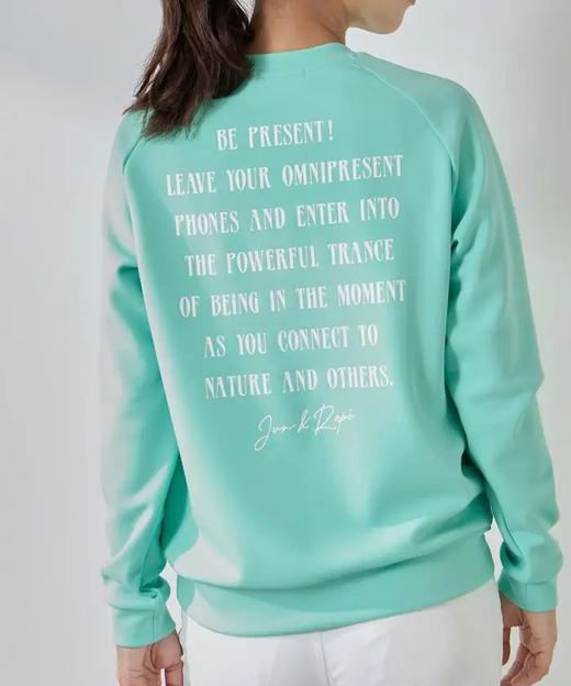 Jun & Rope  女士 秋季高尔夫 光滑弹力纸板针织圆领长袖卫衣 字母印花 商品图6