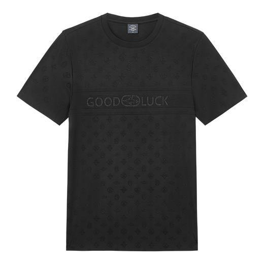 德鲨夏新款提花短袖圆领T恤男时尚立体烫钻休闲上衣打底衫 商品图2