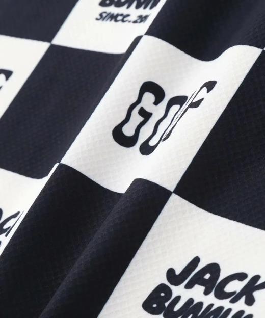 Jack Bunny 女款 高尔夫 双色格子logo印花透气速干polo领短袖T恤 商品图12