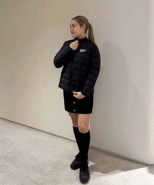 BEAMS GOLF 女款 秋冬季中棉防水夹克外套可拆卸连帽肩袖下弹力拼接 商品图13