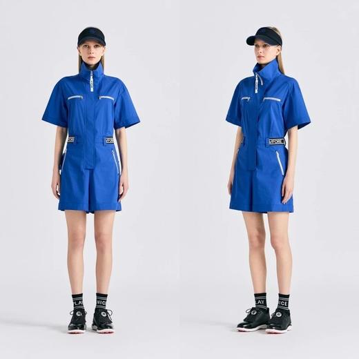 G/FORE 高尔夫女款 春夏款 弹力修身翻领拉链工装短袖连体裤 运动休闲 商品图2