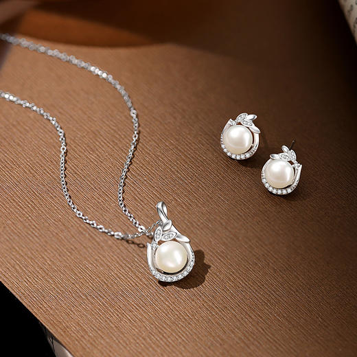 【穗月珍珠】纯银麦穗水滴珍珠项链【JHY-N002207B】 商品图3