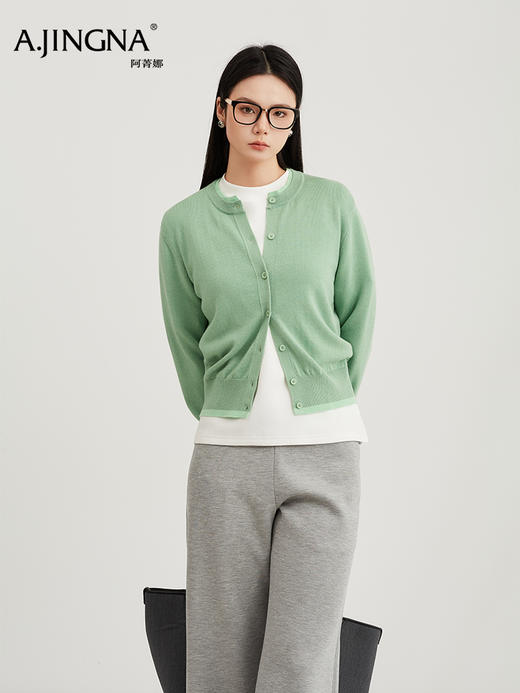 【四季穿搭】阿菁娜春季新款四季穿搭万能公式羊毛假两件开衫可单穿可内搭解锁春夏秋冬N种搭配F31C318012 商品图4