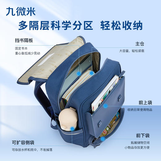 【专利气囊减负】卡拉羊X九微米中学生防下坠书包剑桥包天鹅堡 U5145 商品图7