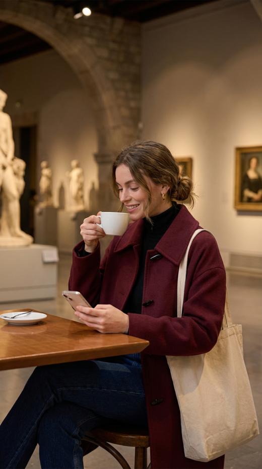 百搭牛角扣休闲翻领双面手工大衣 商品图2