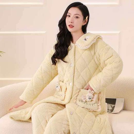 【YW】无忧购年前可发货超厚实可爱长款三层夹棉家居服睡衣套装（截单后3-5天发货) 商品图5