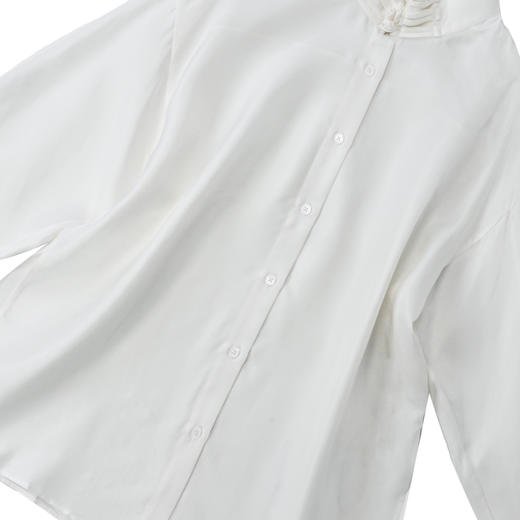 ³【南宋男姐同款桑蚕丝小众盘扣立领简约长袖衬衫】100桑蚕丝 516282XN03-SD-NSSF 商品图2