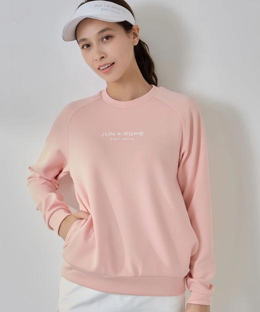 Jun & Rope  女士 秋季高尔夫 光滑弹力纸板针织圆领长袖卫衣 字母印花 商品图7