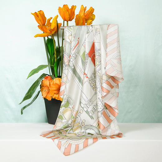 鑫缘 真丝素绉缎大方巾 HA4696 商品图5