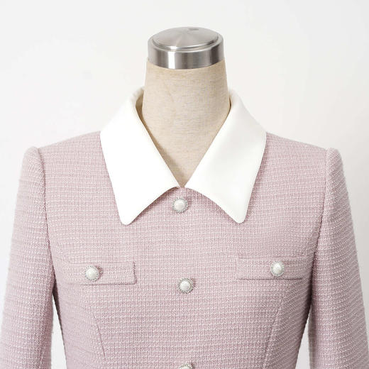 法小曼*子珍清冷富家千金穿搭小香风娃娃领连衣裙女通勤气质A字裙优雅 商品图8