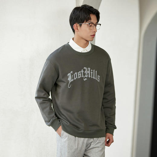 GXG男装秋季时尚字母印花男士休闲宽松圆领长袖卫衣K&C 商品图8