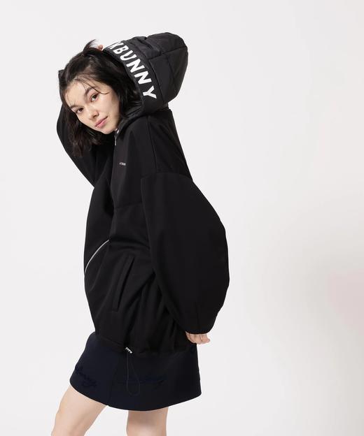 Jack Bunny 女士高尔夫 连帽可拆卸 防风抓绒内衬夹克 保暖宽松外套 商品图1