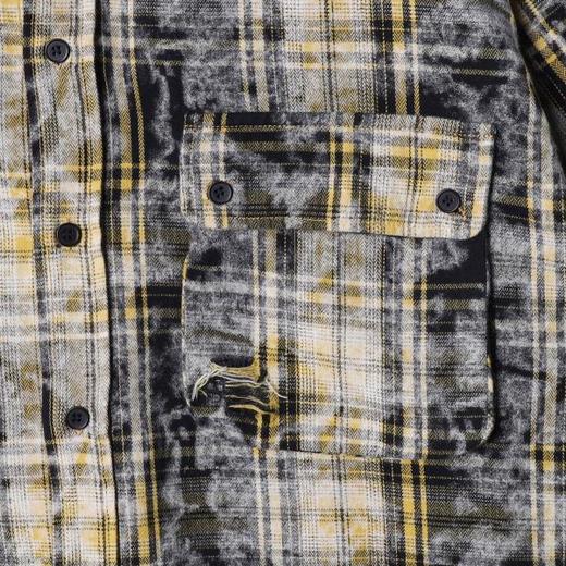 SDSA男装2026新款高贵轻奢美式复古扎染撞色格纹格子长袖衬衫百搭 商品图2