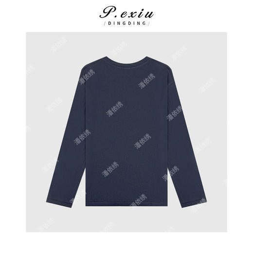 04-6潘依绣丁丁宠粉减龄百搭撒花猫咪印花圆领长袖T恤Q95741 商品图1