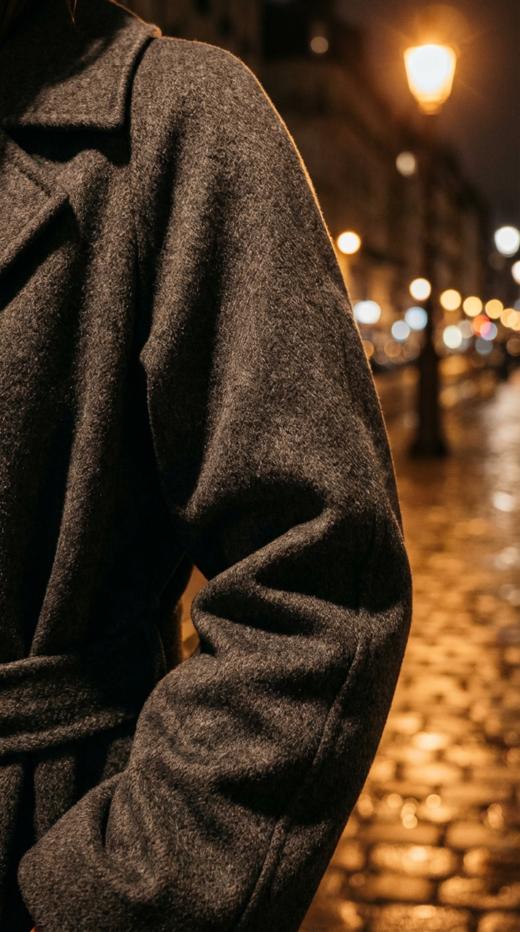 大包珠边大翻领MM经典版长款双面手工大衣 商品图5