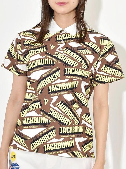 Jack Bunny 女士高尔夫 字母糖果图案透气速干polo领短袖 宽松轻盈 商品图1