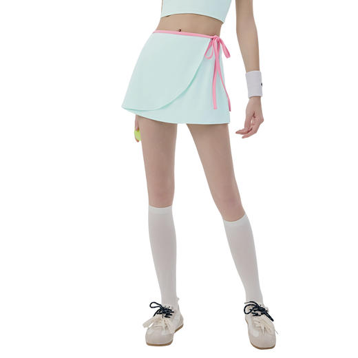 YOGACODE【火树银花系列】新款瑜伽短裙带口袋裙裤假两件撞色包边屁帘遮臀裙DWD116058 商品图4