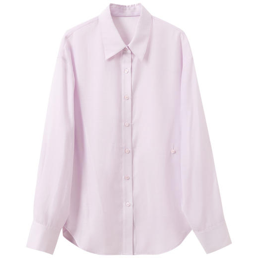 【醋酸】三彩2026春季新款翻领长袖衬衫衬衣宽松气质上衣设计感S 商品图4