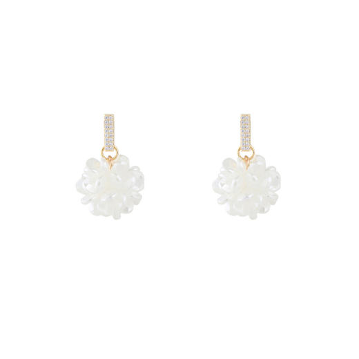 三彩2026新款立体花簇轻奢镶锆耳环s925银针法式温柔优雅约会 商品图2