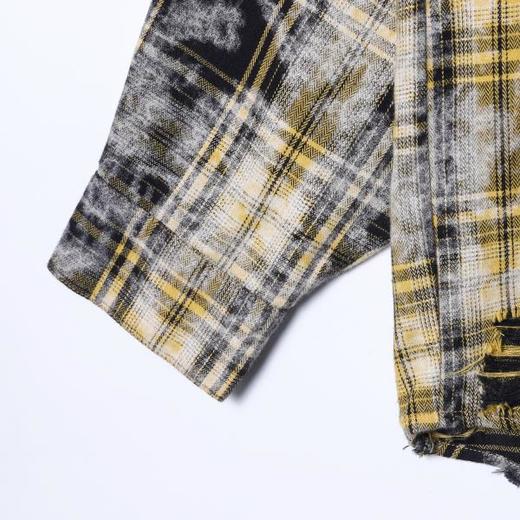 SDSA男装2026新款高贵轻奢美式复古扎染撞色格纹格子长袖衬衫百搭 商品图3