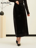 【新中式】阿菁娜春季新款新中式丝绒半身裙承袭旗袍马面裙线条温润如玉光泽 F31C213001 商品缩略图0