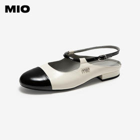 【上新】MIO米奥小香风女鞋2026夏季新款圆头低跟搭扣时装凉鞋拼色小单鞋M262219092
