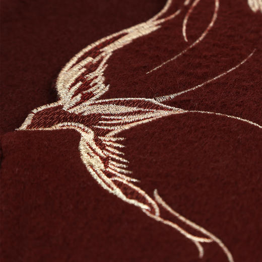 RE408斯尔丽26春季新款绵羊毛金丝刺绣款新中式韵味双面手工马夹 商品图6