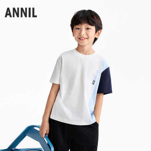 男童圆领短袖针织衫夏季新款安奈儿童装EB621596 商品图1