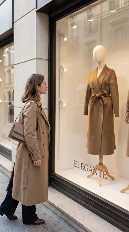 设计深西服领双面手工腰带长款大衣 商品图6