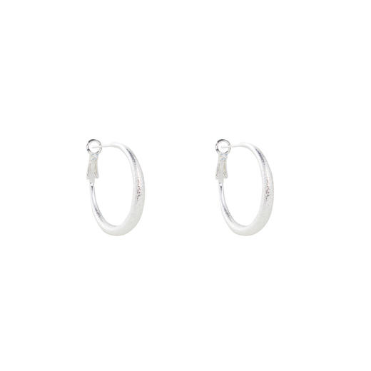 【宋轶同款】三彩2026新款极简风金属肌理耳圈耳环s925银针欧美 商品图4