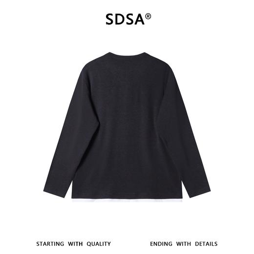 88171SDSA男装2026新款高贵轻奢潮牌时尚撞色假两件圆领长袖T恤百搭潮 商品图5