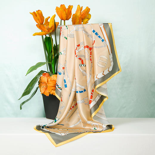 鑫缘 真丝素绉缎大方巾 HA4696 商品图10