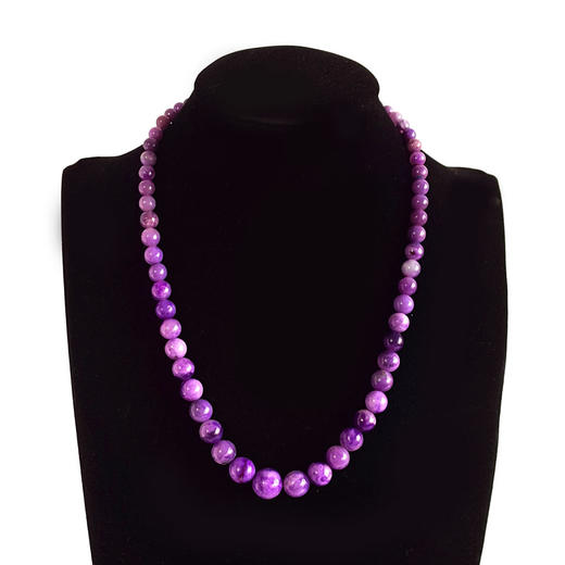 【天然正品】天然收藏级约5.5-13.0MM帝王紫色舒俱来塔链项链50CM 260126JJ40 商品图0