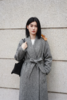 大披肩领超大摆双面手工中腰系带超长款大衣 商品缩略图6