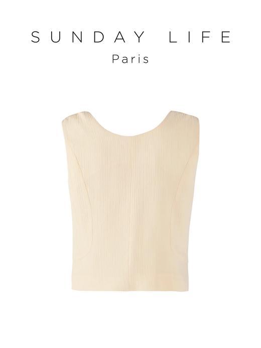 醋酸光泽肌理感不对称马甲 商品图6