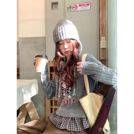 <曾小咸推荐> 2.19 现货秒杀 ！微信超特价！小猫刺绣假两件针织衫 日常199.99 立减110 秒杀89.99！！ 商品图4