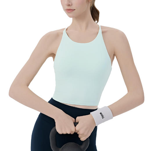 YOGACODE【火树银花系列】冰感防晒运动背心女带胸垫一体杯交叉美背瑜伽背心DWC116125 商品图4