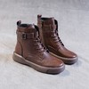 秋冬大码真皮马丁靴女加绒保暖软底小短靴复古内增高平底靴子 商品缩略图3